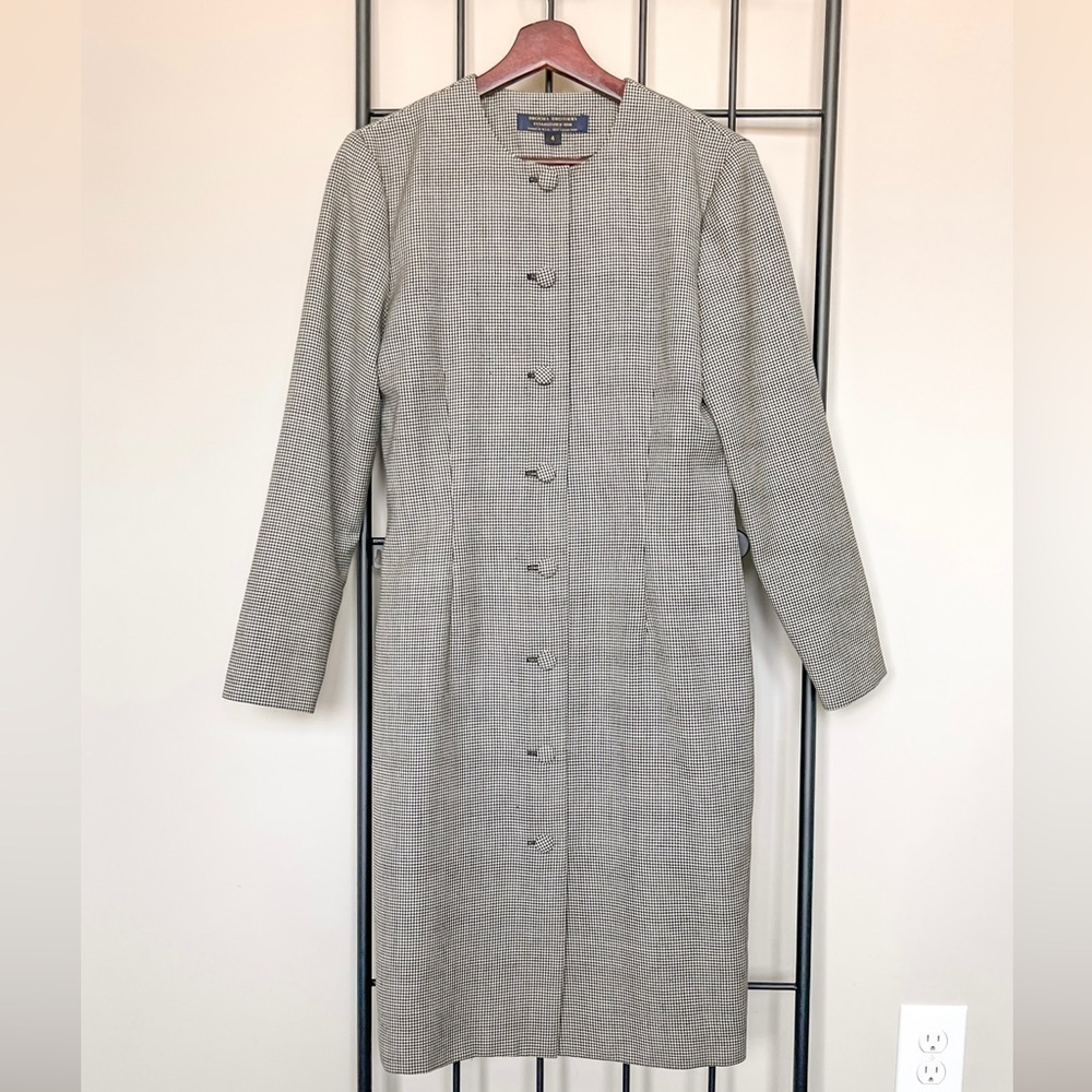 Vintage Brooks Brothers Wool Plaid Topcoat/Coat Dress Sz 4